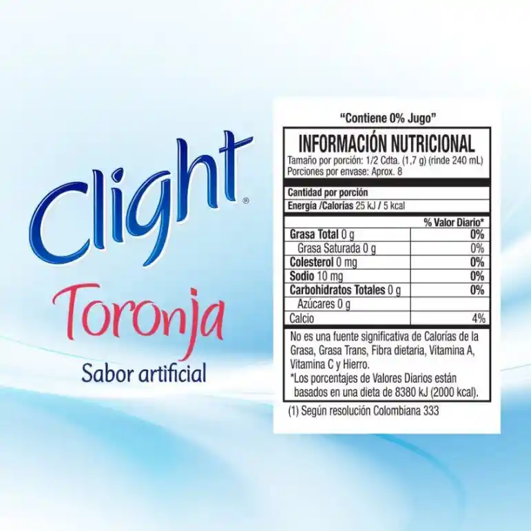 Clight Bebida En Polvo Sin Calorías Sabor Toronja 