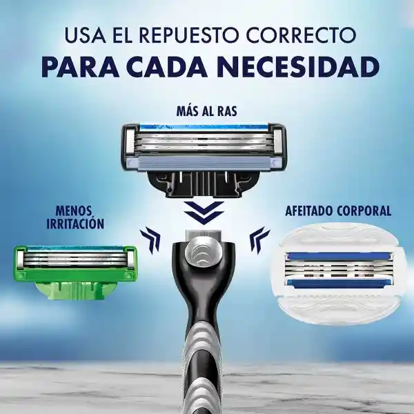 GILLETTE Mach 3 Repuestos para Cuchilla de afeitar con 3 Hojas 6 Repuestos Máquina de Afeitar para Barba Afeitadora para Hombre