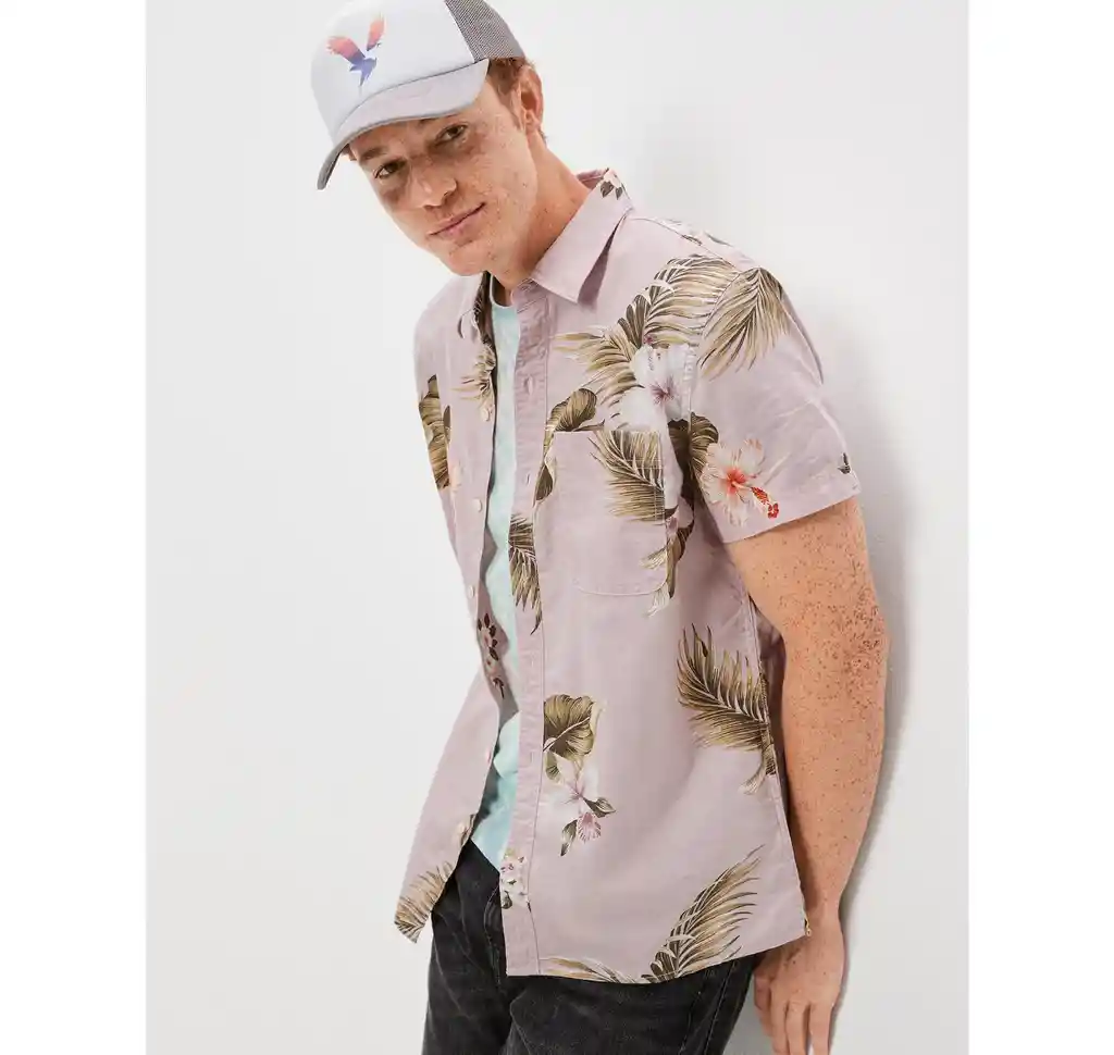 Camisa Hombre Morado Talla MEDIUM 400387121051 American Eagle