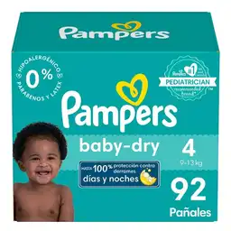 Pañales Pampers Baby-Dry Talla 4 92 Unidades