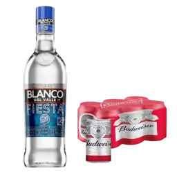 Combo Aguardiente Blanco Del Valle 750 mL + Budweiser 6 Und