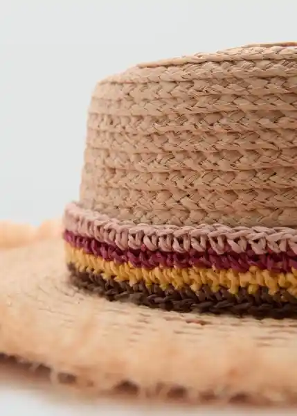 Sombrero Itaca Beige Talla 99 Mujer Mango