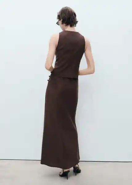 Falda Laguna Chocolate Talla L Mujer Mango