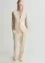 Chaleco Mire Vainilla Talla S Mujer Mango