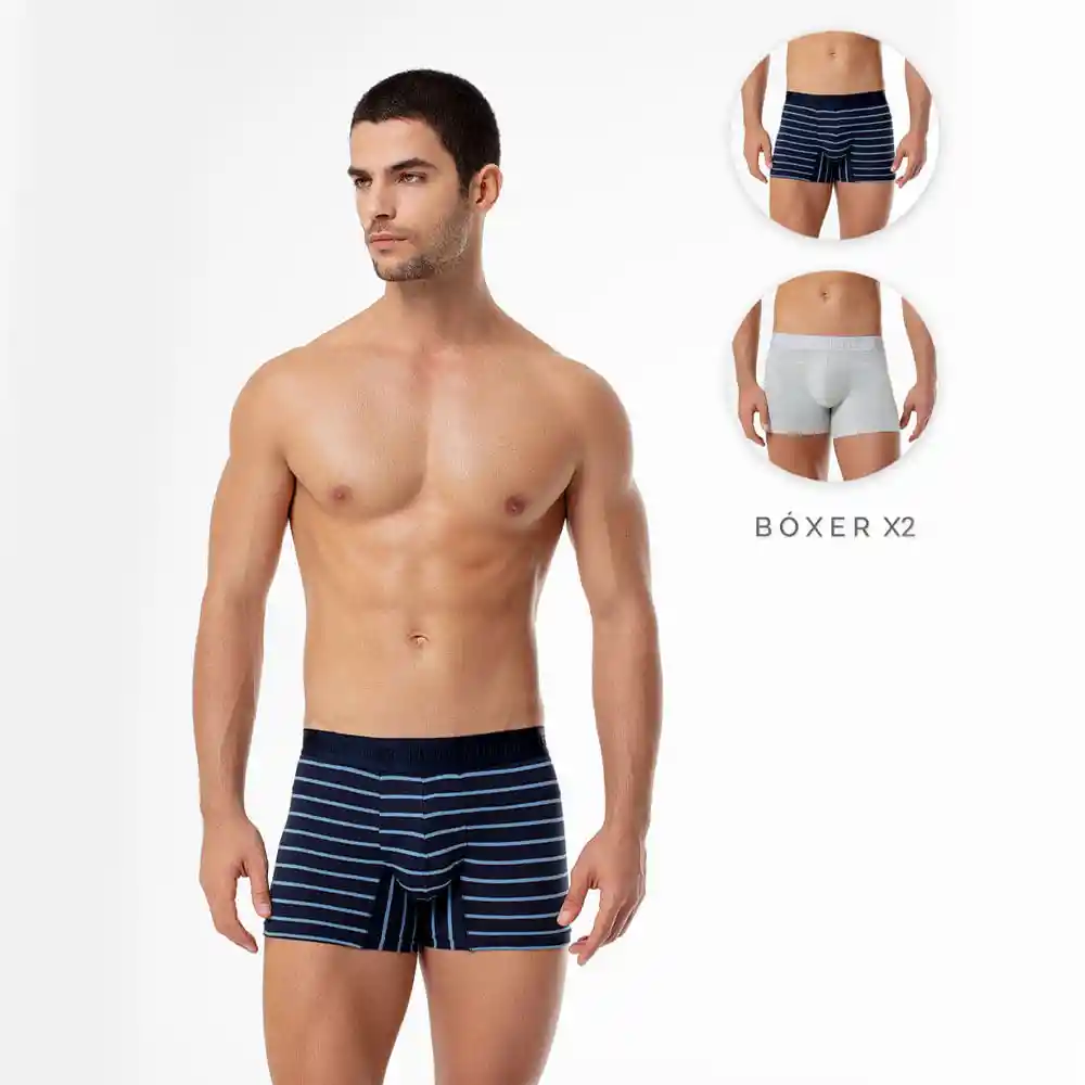 Dúo Bóxer Corto Fit Ajustado Masculino Algodón Jaidere X2 Gef