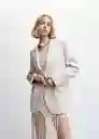 Blazer Americana Noel Beige Talla M Mujer Mango