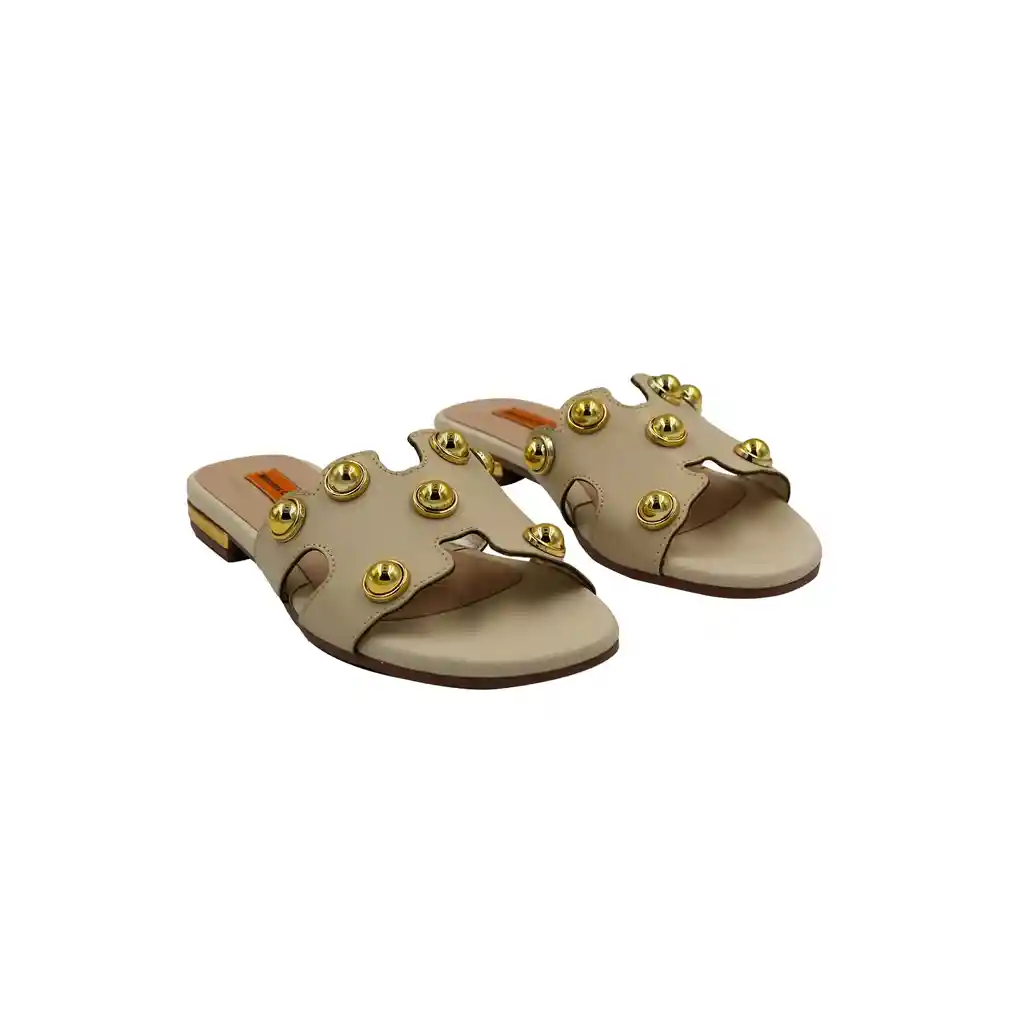 Sandalia Taches Marfil Para Mujer Cat