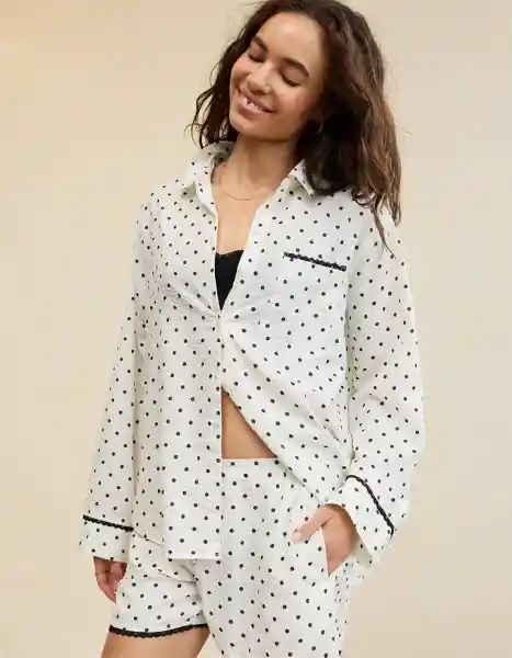 Pijama Aerie Blanco Talla Small 1796125 American Eagle