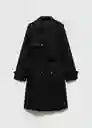 Saco Trench Polana Negro Talla XS Mujer Mango