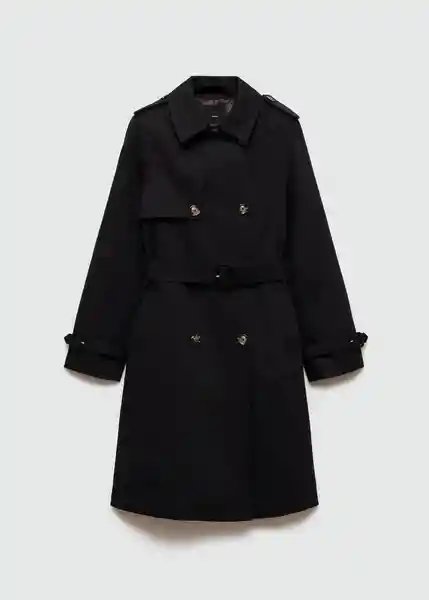 Saco Trench Polana Negro Talla XS Mujer Mango