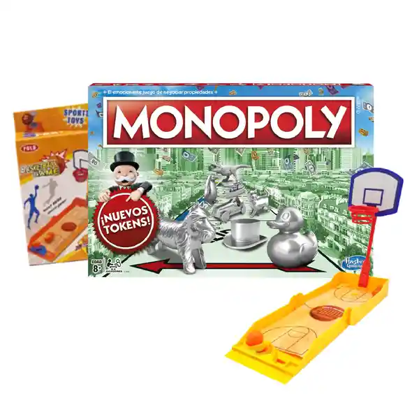 Hasbro Juego Monopoly Clásico + Juego Mini Sport