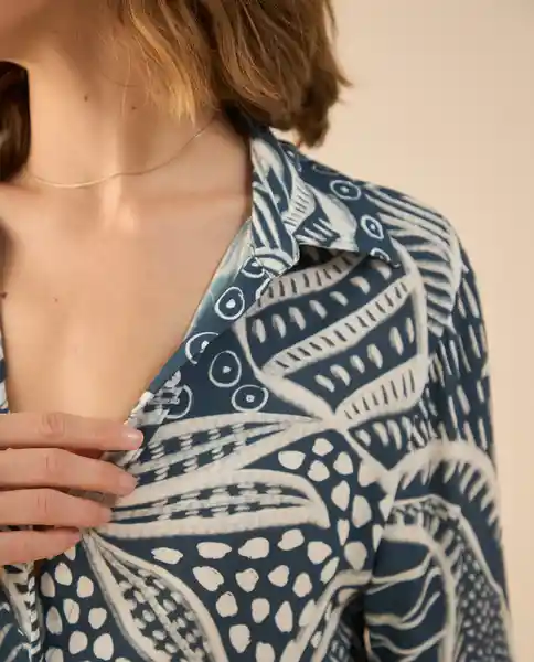 Camisa Azul Bahía Oscuro Talla M 411G017 Esprit