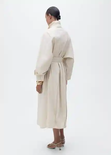Abrigo Trench Biscuit Piedra Talla M Mujer Mango