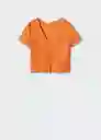 Camiseta Fidela Naranja Talla 18 Mujer Mango