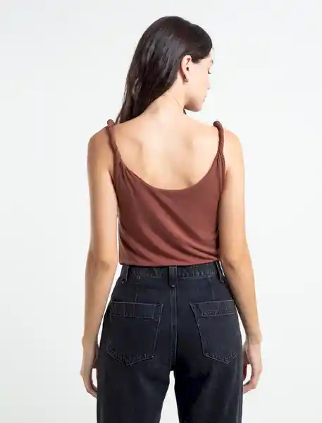  Camiseta Mujer Cafe Acerbo Ultraoscuro Talla M Naf-Naf 