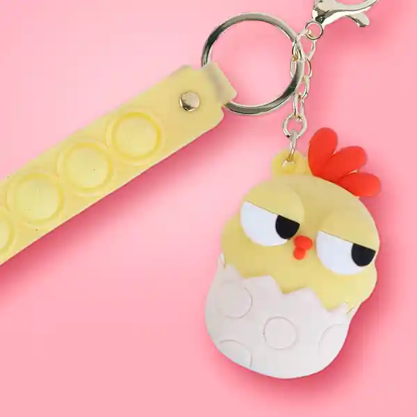 Llavero Squishy Pollito Cascaron Miniso