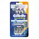 Gillette Cuchilla de Afeitar Prestobarba 3 al Ras y Extra Suave