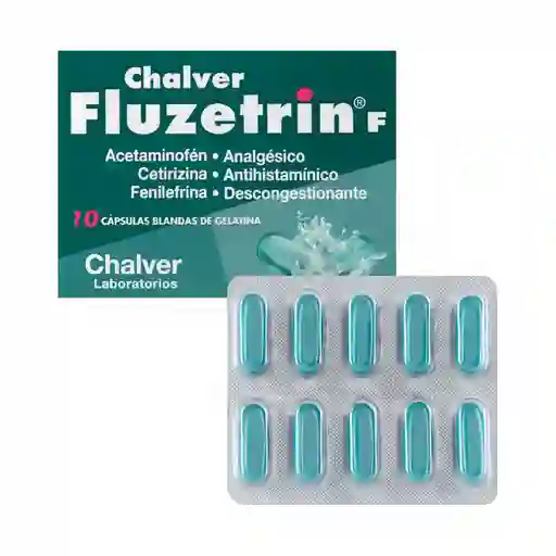 Fluzetrin F (500 mg/5 mg/10 mg) 10 Cápsulas