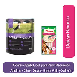 Combo Agility Gold Pequeños Adultos + Churu Sabor Pollo y Salmón