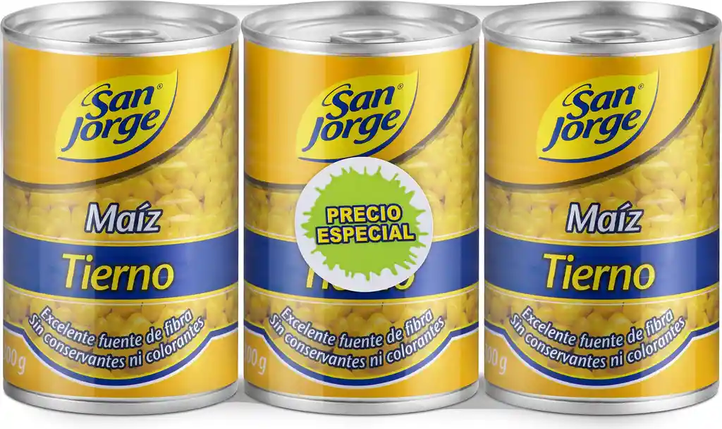 San Jorge Prepack Maiz Tierno S/J 3 Und 300 G