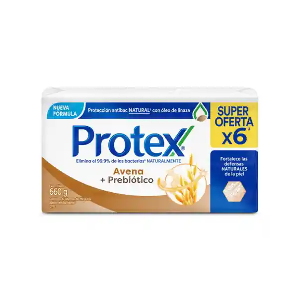 Jabón Antibacterial Protex Avena Barra 110 g x 6 Und