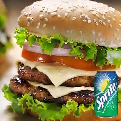 Combo Hamburguesa Doble Carne + Sprite 350 ml
