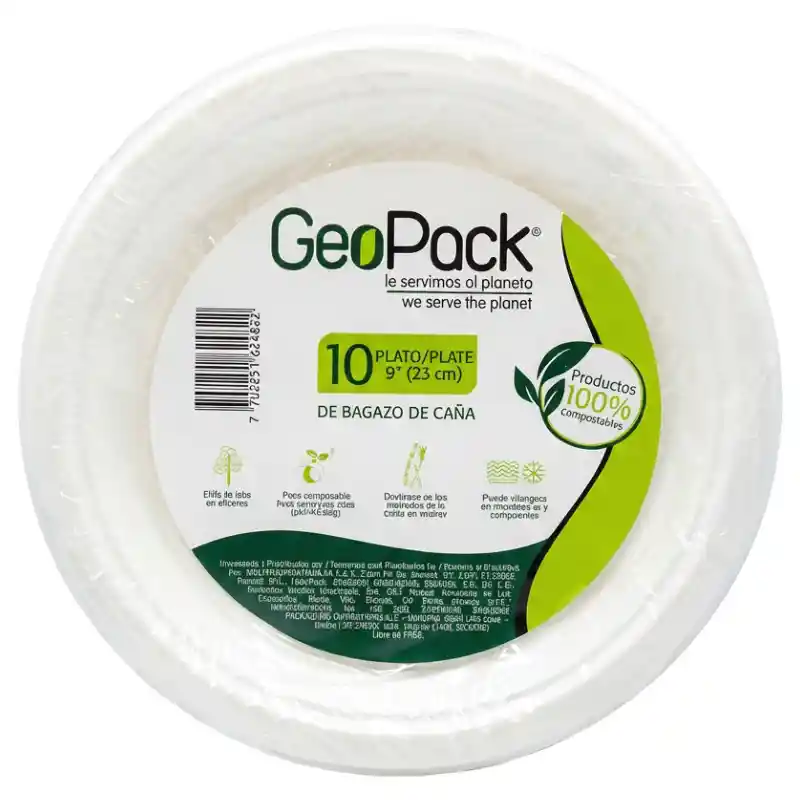 Geopack Plato Biodegradable 23 cm o 9''