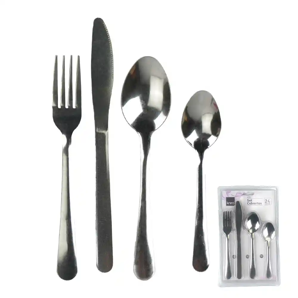 Juego Cubiertos 24 Piezas Rack Surtido