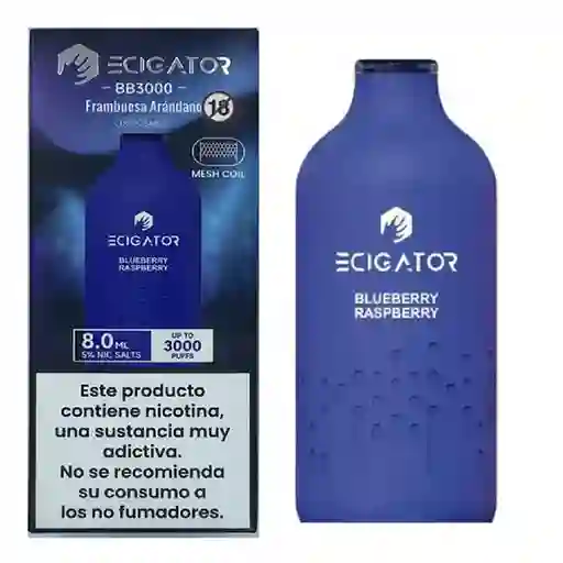 Ecigator Vapeador Blueberry Raspberry 3000 Puffs 5%