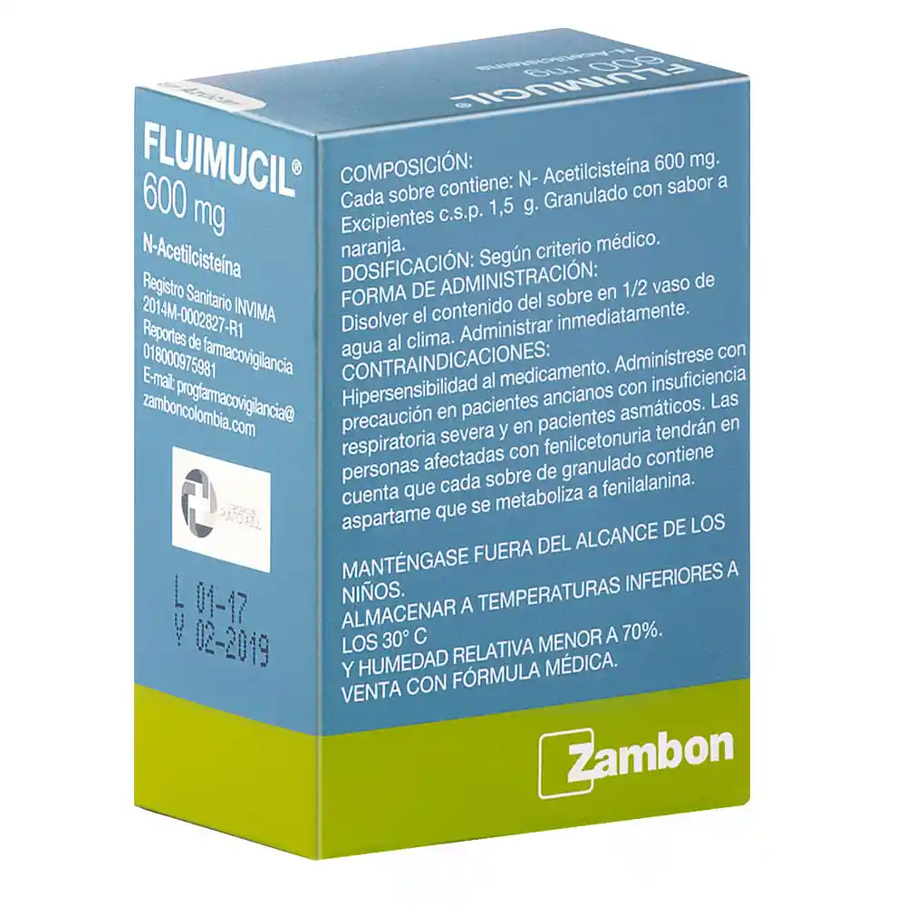 Zambon Fluimucil Granulado Sabor Naranja 600 mg