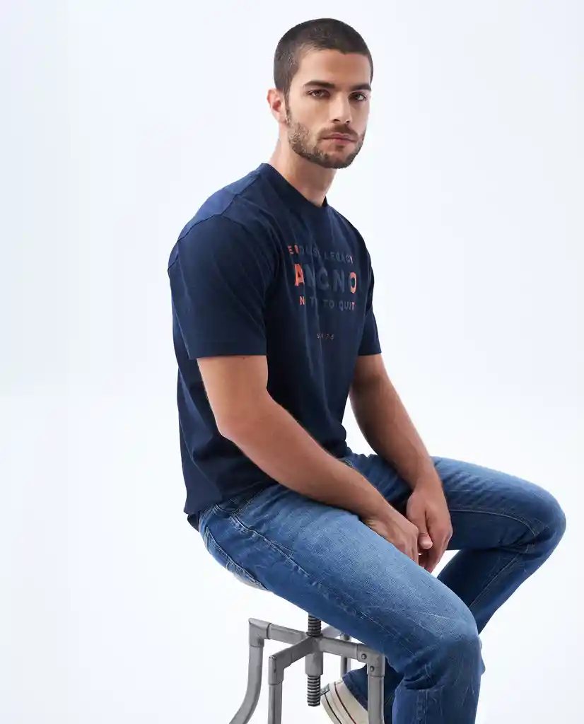 Camiseta Hombre Azul Talla S 842F004 Americanino