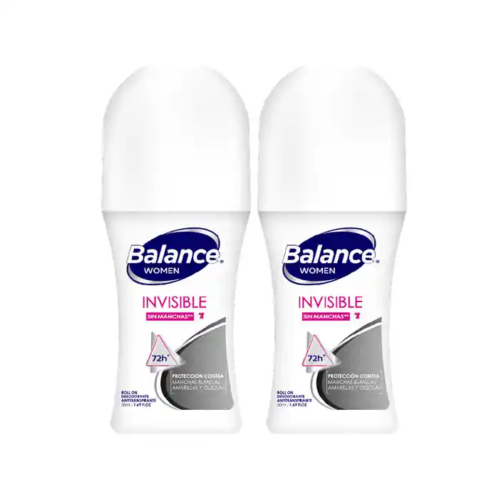 Balance Antitraspirante Invisible sin Manchas en Roll On