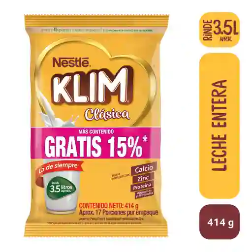 Leche en polvo KLIM Clásica x 414g gratis 54g