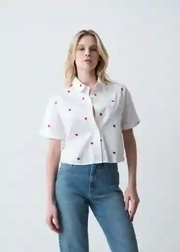 Camisa Fresa Mujer Crudo Puro Claro Talla S 013G353 Naf Naf