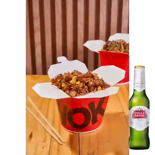 Combo Wok Tonkatsu + Cerveza Stella Artois Bot. 330ml