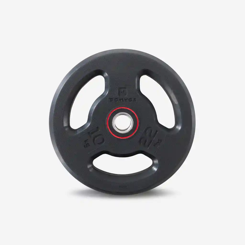 Disco Musculación 28 Mm Manijas Hierro Parcialmente Reciclado + Goma