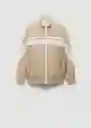 Chaqueta Mix Beige Talla S Mujer Mango