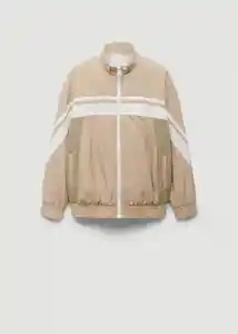 Chaqueta Mix Beige Talla S Mujer Mango