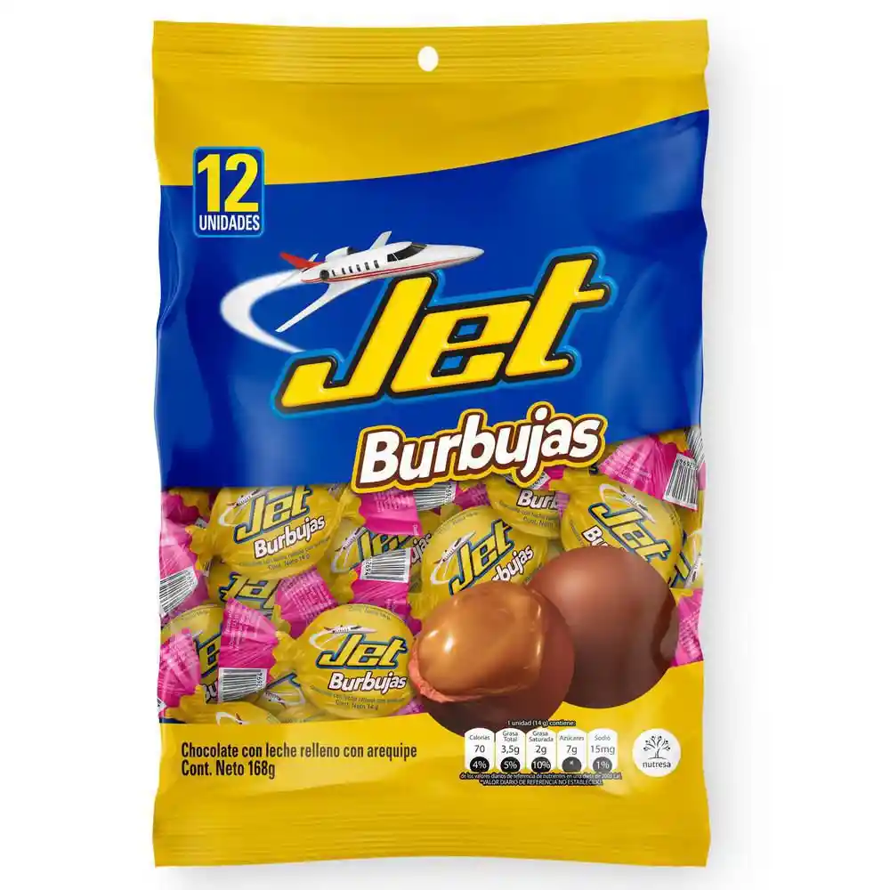 Jet Burbujas de Chocolate con Relleno Arequipe
