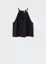 Top Cintita Negro Talla M Mujer Mango