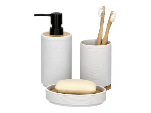 Jabonera Bambú Blanco Casaideas