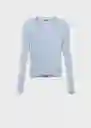 Buzo Cárdigan Bugambi Celeste Talla M Mujer Mango