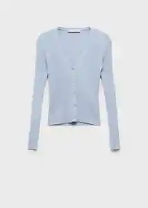 Buzo Cárdigan Bugambi Celeste Talla M Mujer Mango