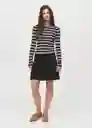 Falda Grunge Negro Talla 38 Mujer Mango