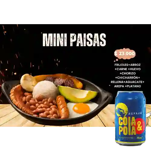 Combo mini bandeja paisa+refajo colapola