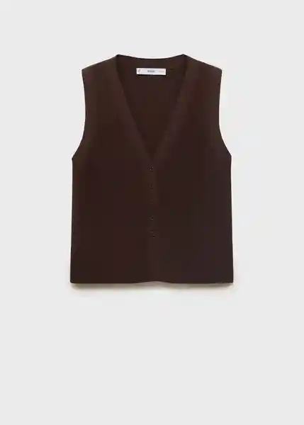 Chaleco Seseta Chocolate Talla S Mujer Mango
