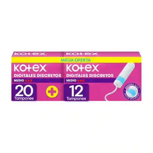 Kotex Tampón Digital Medio 32 Und