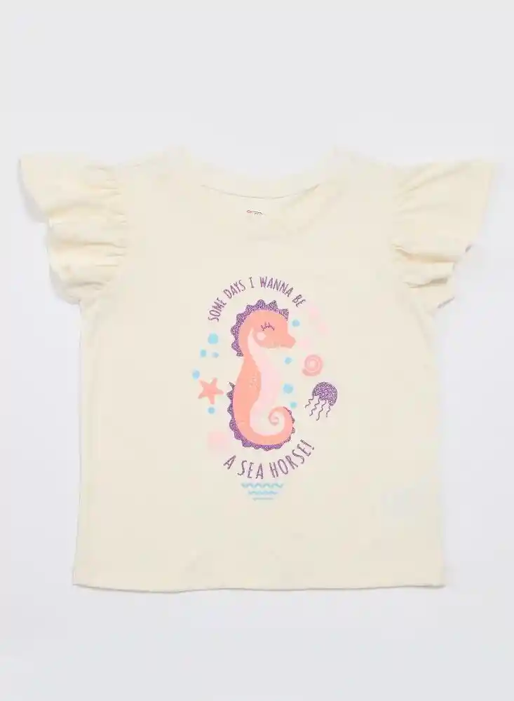 Camiseta Manga Corta 2t-ivory