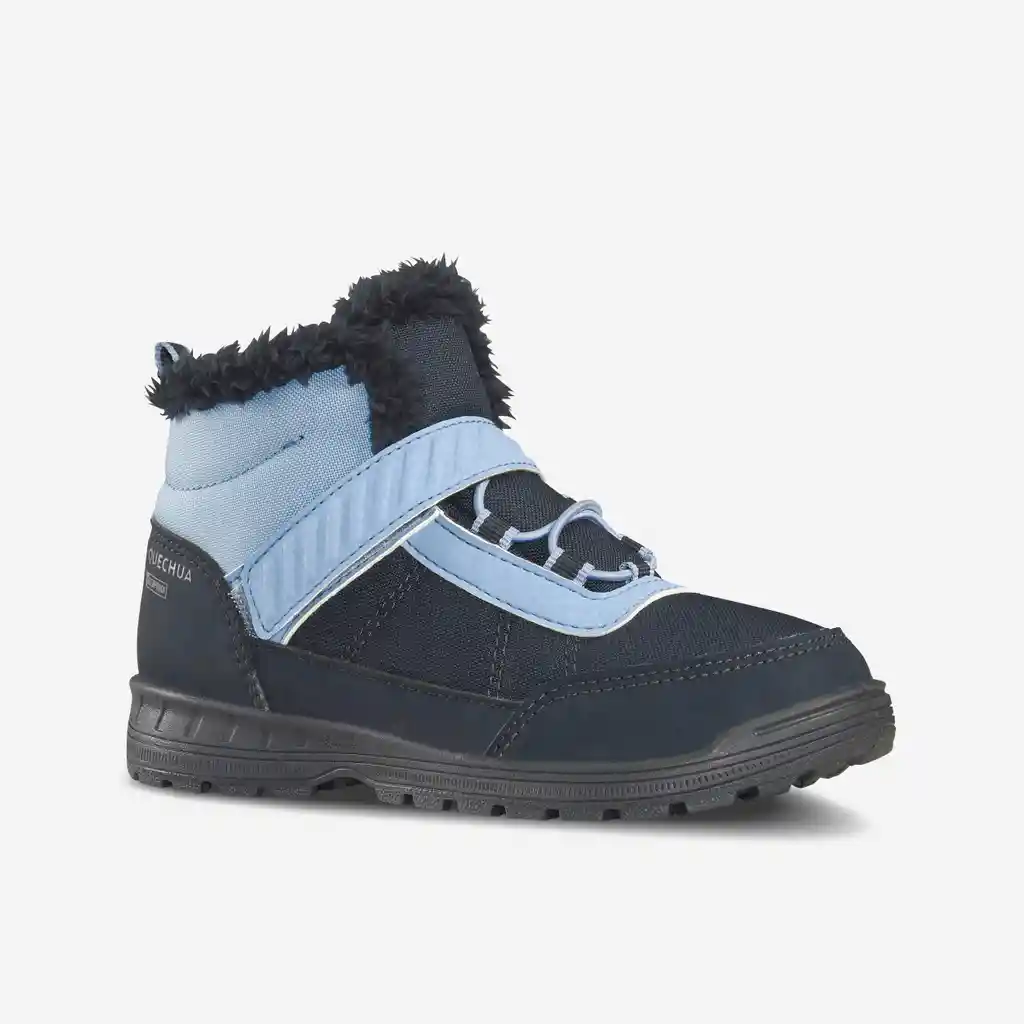 Botas Cálidas Impermeables Con Velcro de Niños Para Senderismo 24-34 Sh100