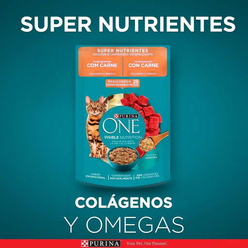 Comida húmeda para gatos Esterilizados Purina One sabor a Carne x 85gr
